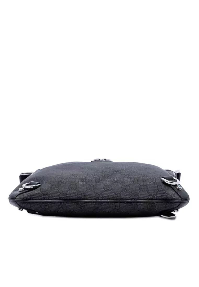 Pre-Loved Gucci Gg Denim Abbey D Ring Crossbody