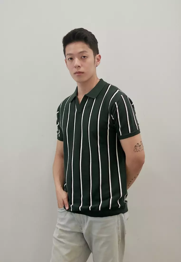 Kale PARIS Green / Polo Shirt Pria / Atasan Kaos Polo Rajut Pria / Kaos Pria / Baju Kaos Pria