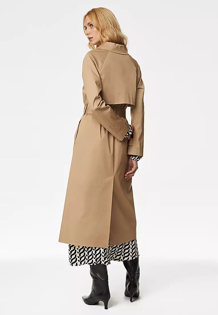 Cotton Rich Belted Longline Trench Coat