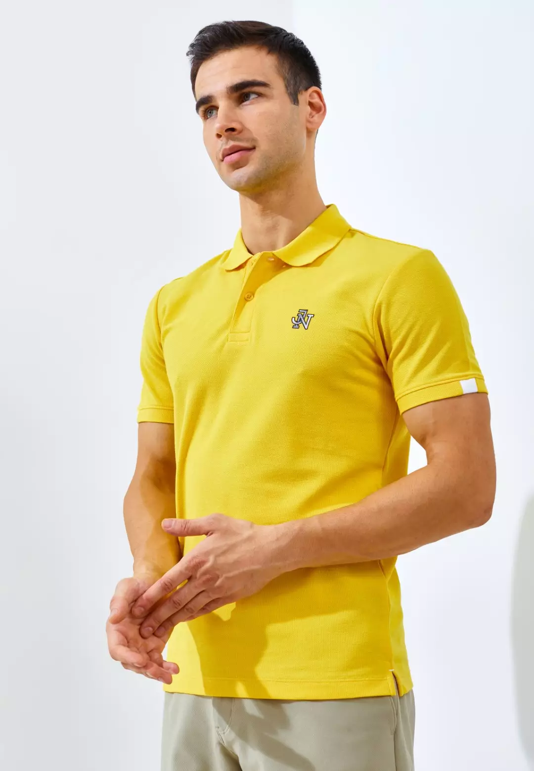 Jack Nicklaus Nexus Polo Shirt Pria Slim Fit Yellow Colour Yellow