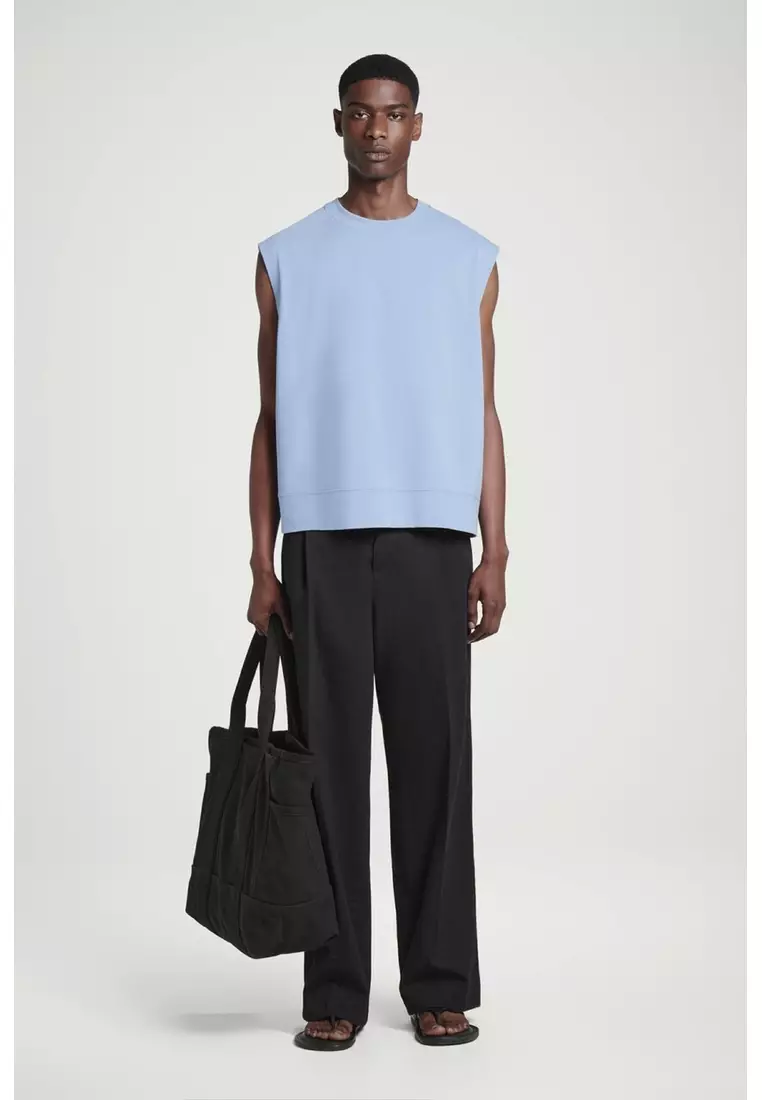 RELAXED COTTON-CREPE TANK TOP