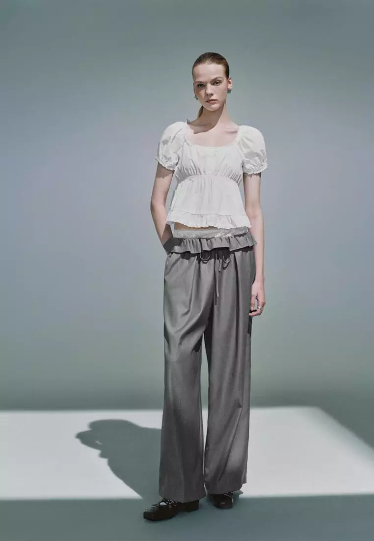 Ruffle Hem Overhead Blouses