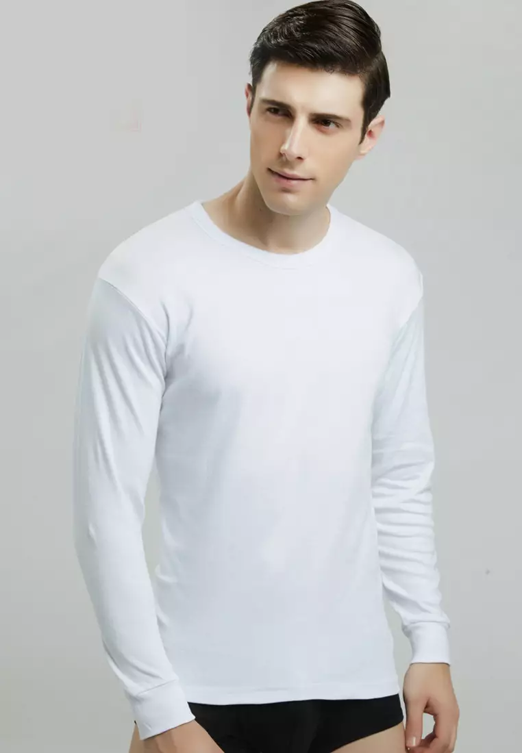 White long clearance sleeve thermal shirt