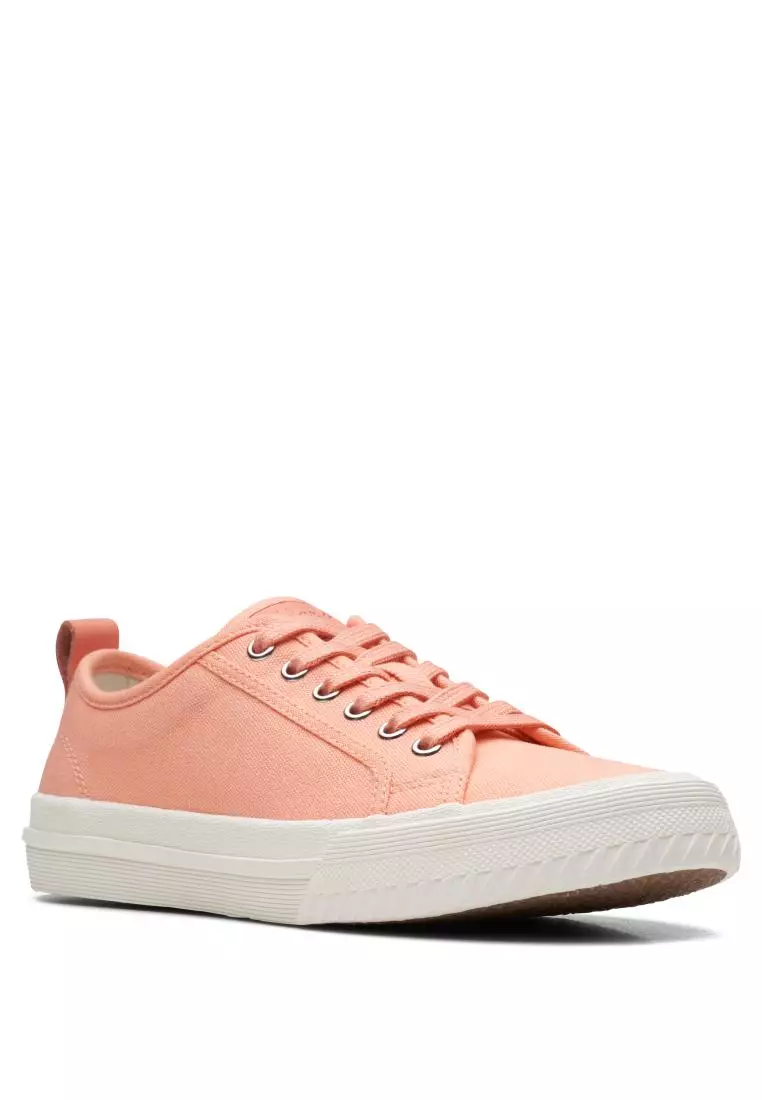 Discount on Clarks  shoes - SKU: Roxby Lace Coral Canvas