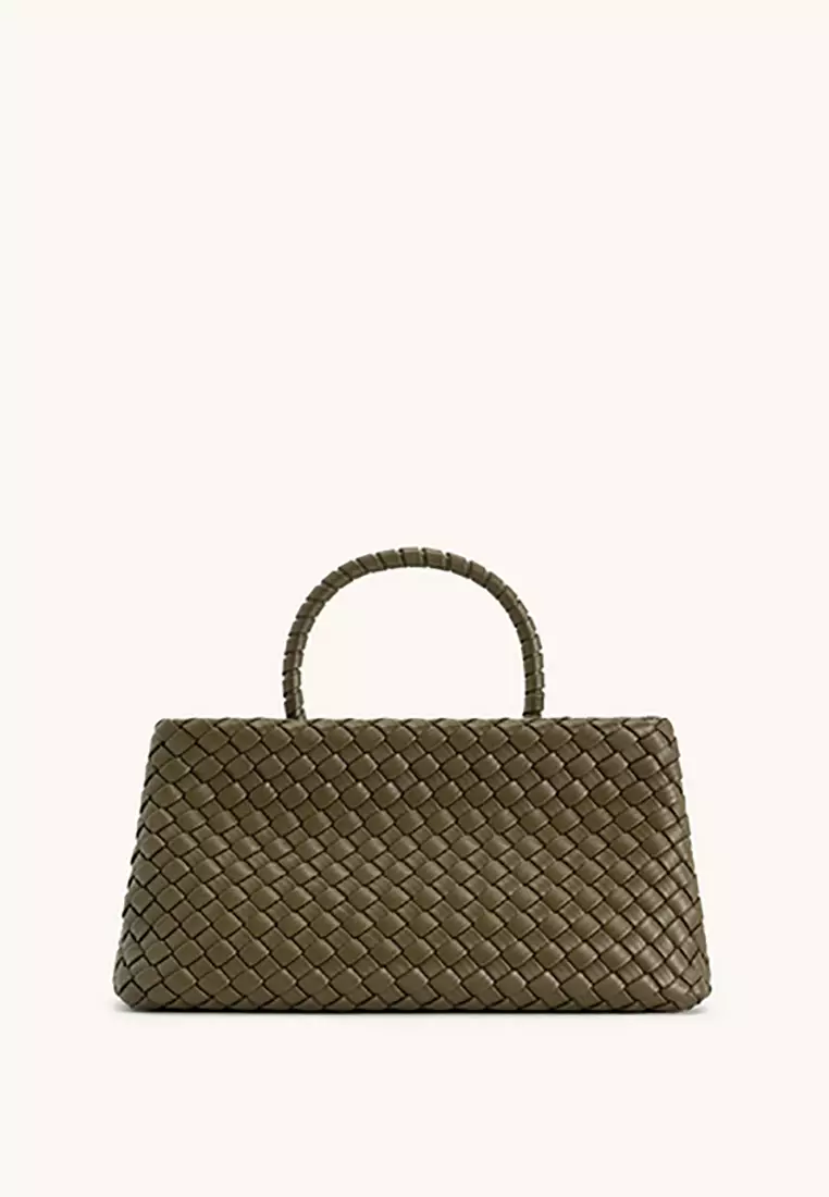 Elora Woven Tote Bag - Olive