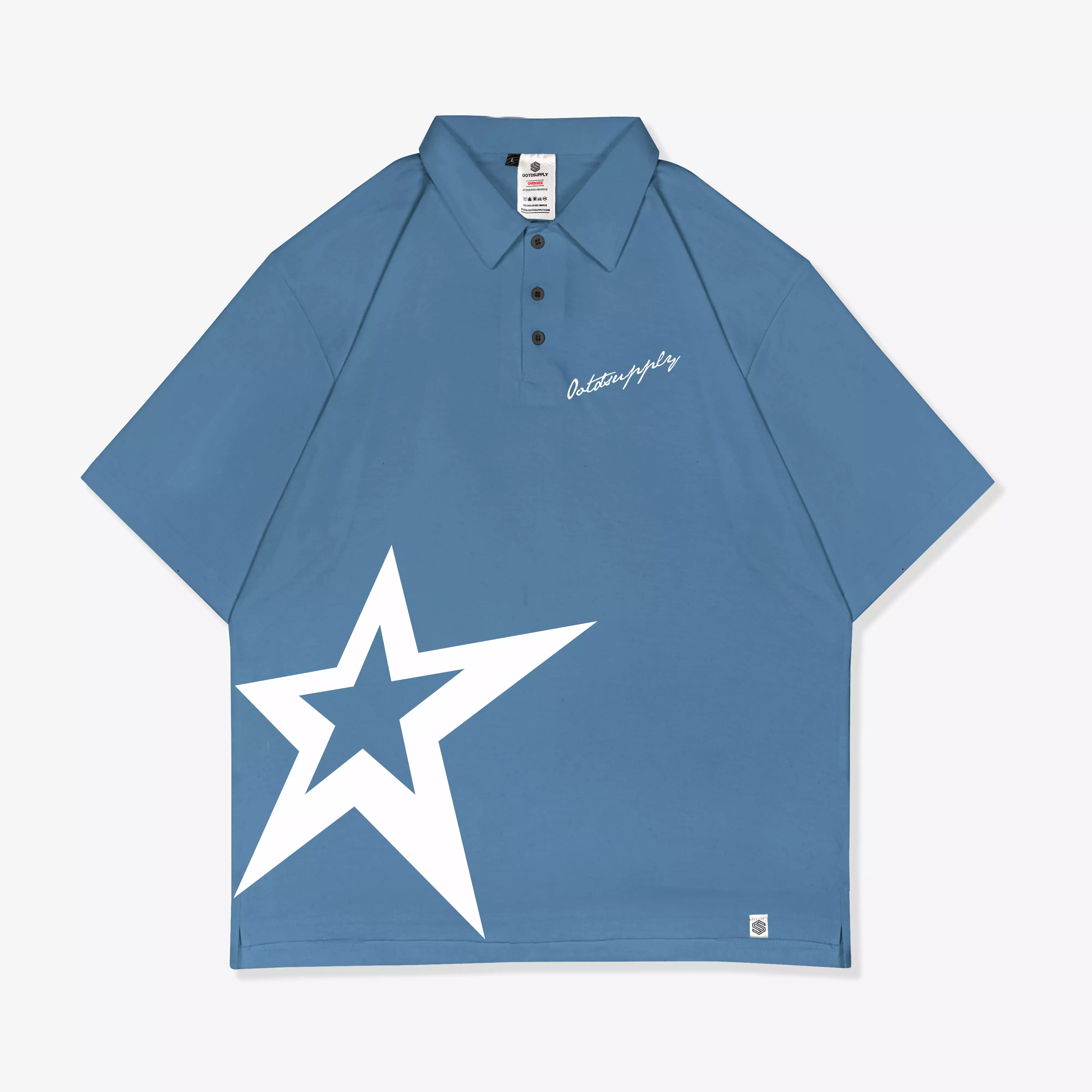 OOTDSUPPLY Oversize Polo Shirt Inspire 3rd Colours l Kaos Polo Pria dan Wanita OVZ-PS009