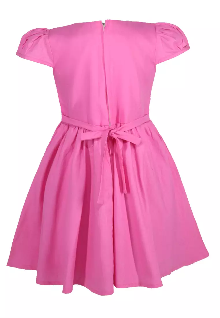 Two Mix Dress Anak Cantik Bahan Katun Usia 1-12 Tahun Y871 PINK