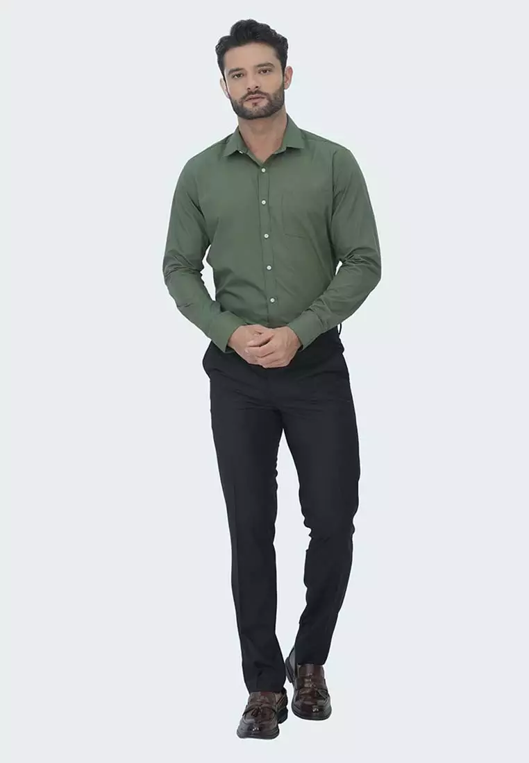 Johnwin - Kemeja Formal - Reguler Fit - Lengan Panjang - Opulence Collection - Model Basic - White - Black - Olive - Multi Produk - FSH.650.K249