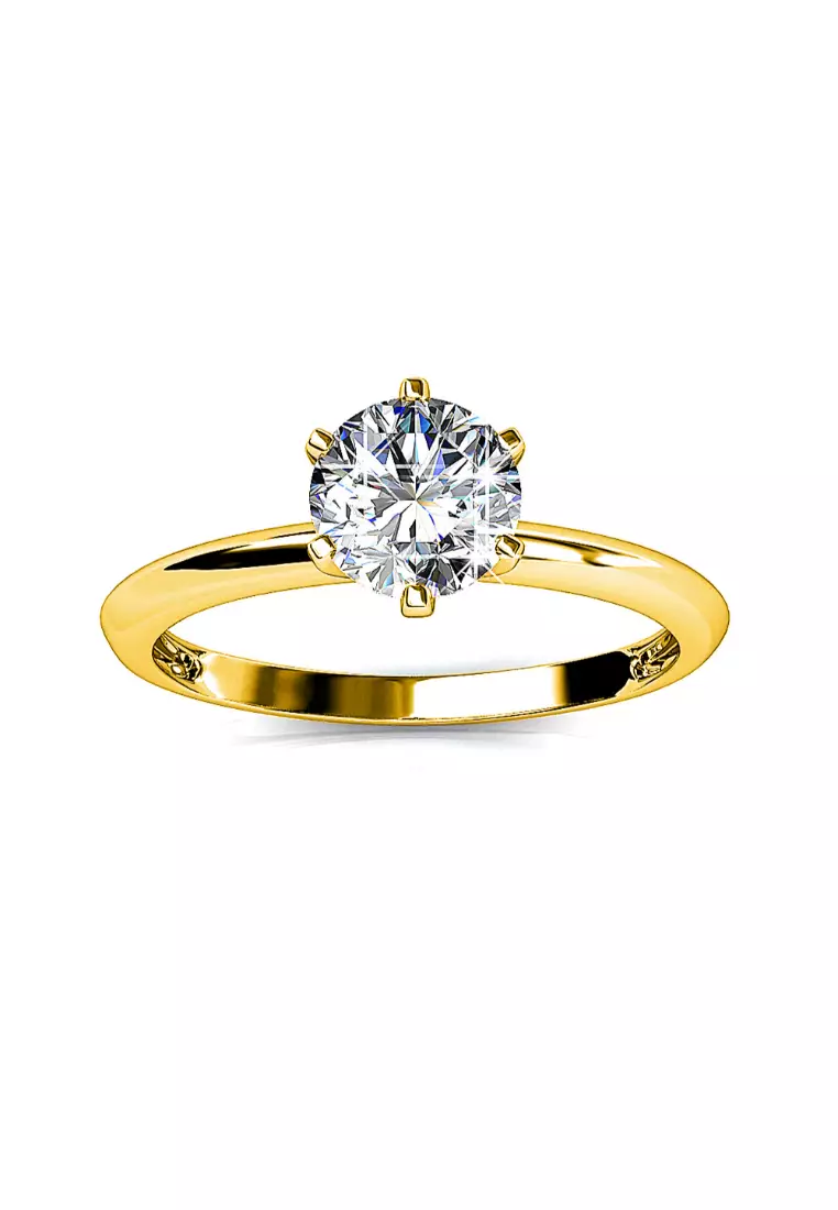 KRYSTAL COUTURE One In A Million Solitaire Ring Embellished with SWAROVSKI® crystals - Gold/Clear
