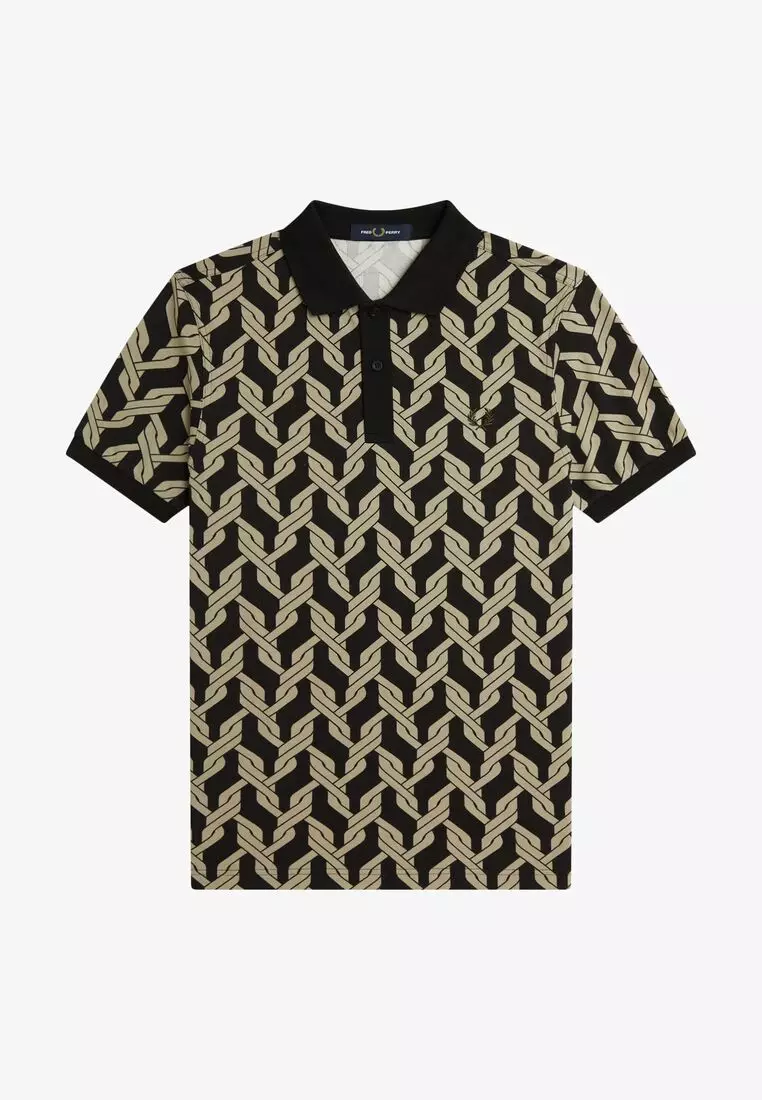Fred Perry M9837 CABLE KNIT PRINT POLO SHIRT