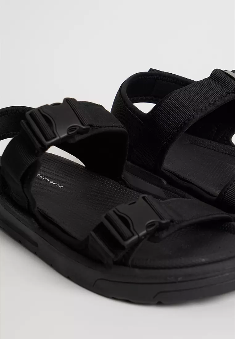 Buy Penshoppe Men's Three-Strap Sandals with Sawtooth Sole 2025