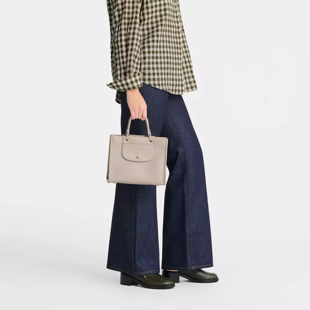 Cabas Small Leather Handbag Clay