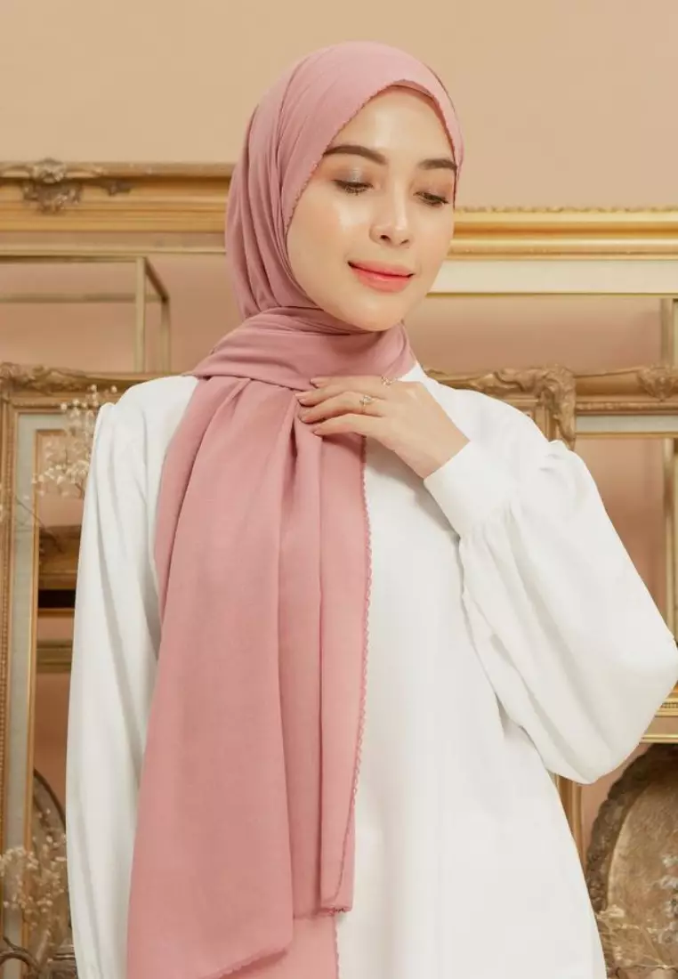 Embroidery Signature Shawl Soft Lilac