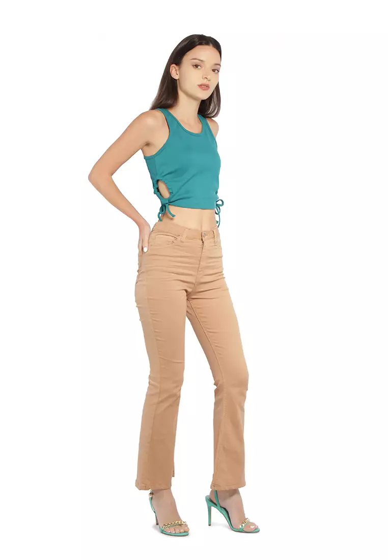 Camel Waist Flared Jeans