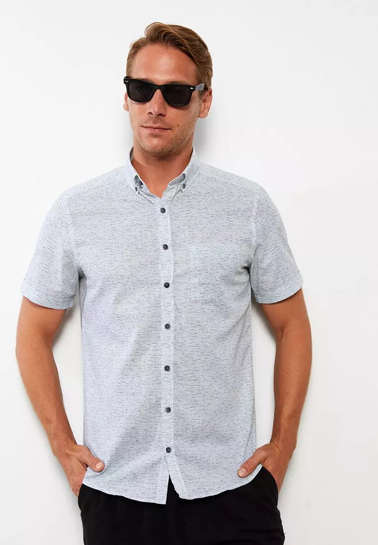 Mens short sleeve on sale shirts slim fit