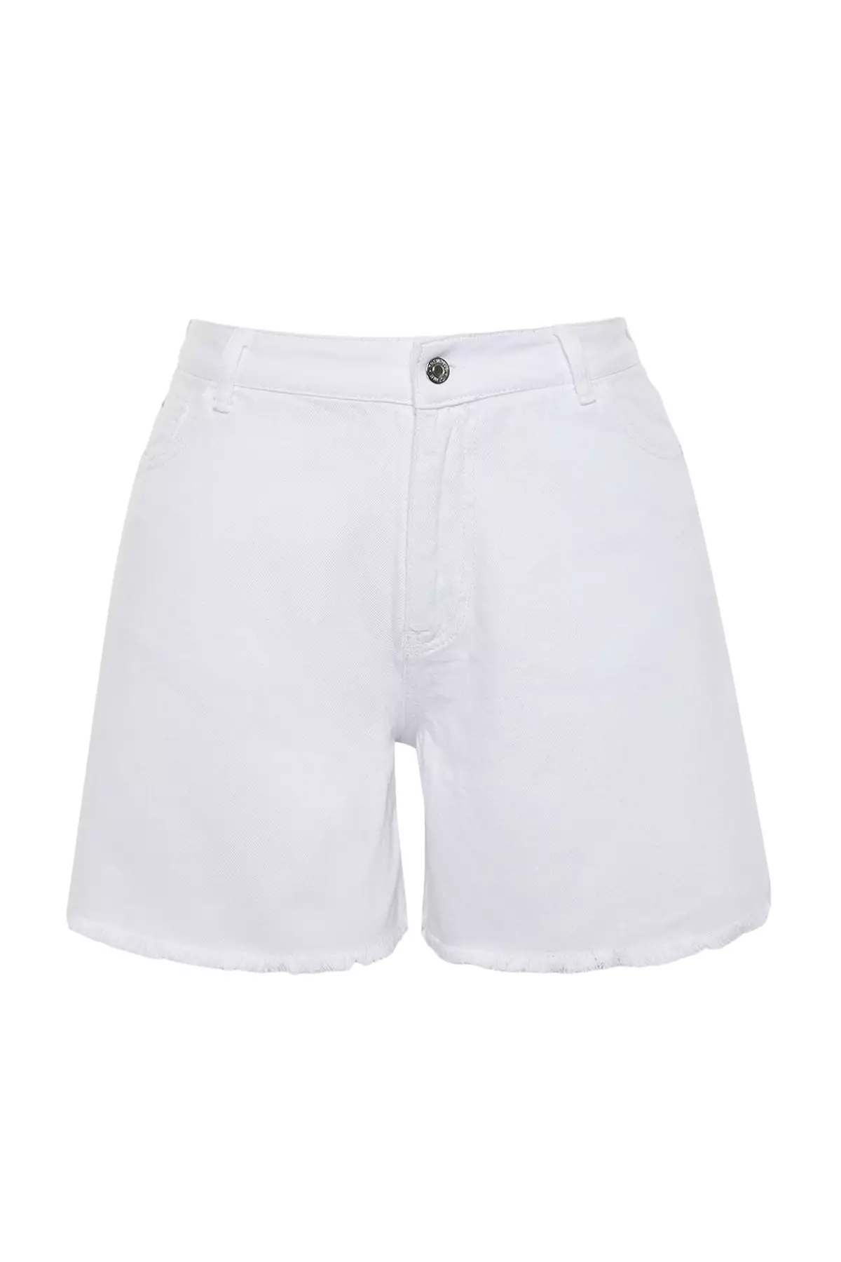 Buy Trendyol Plus Size High Waist Skinny Denim Shorts 2024 Online | ZALORA