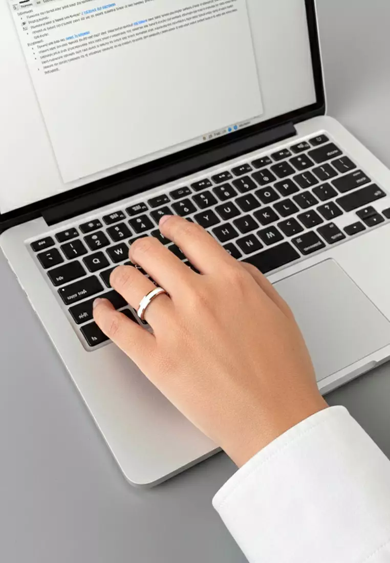 Ceres Timeless Ring White Enamel Ring in Rose Gold