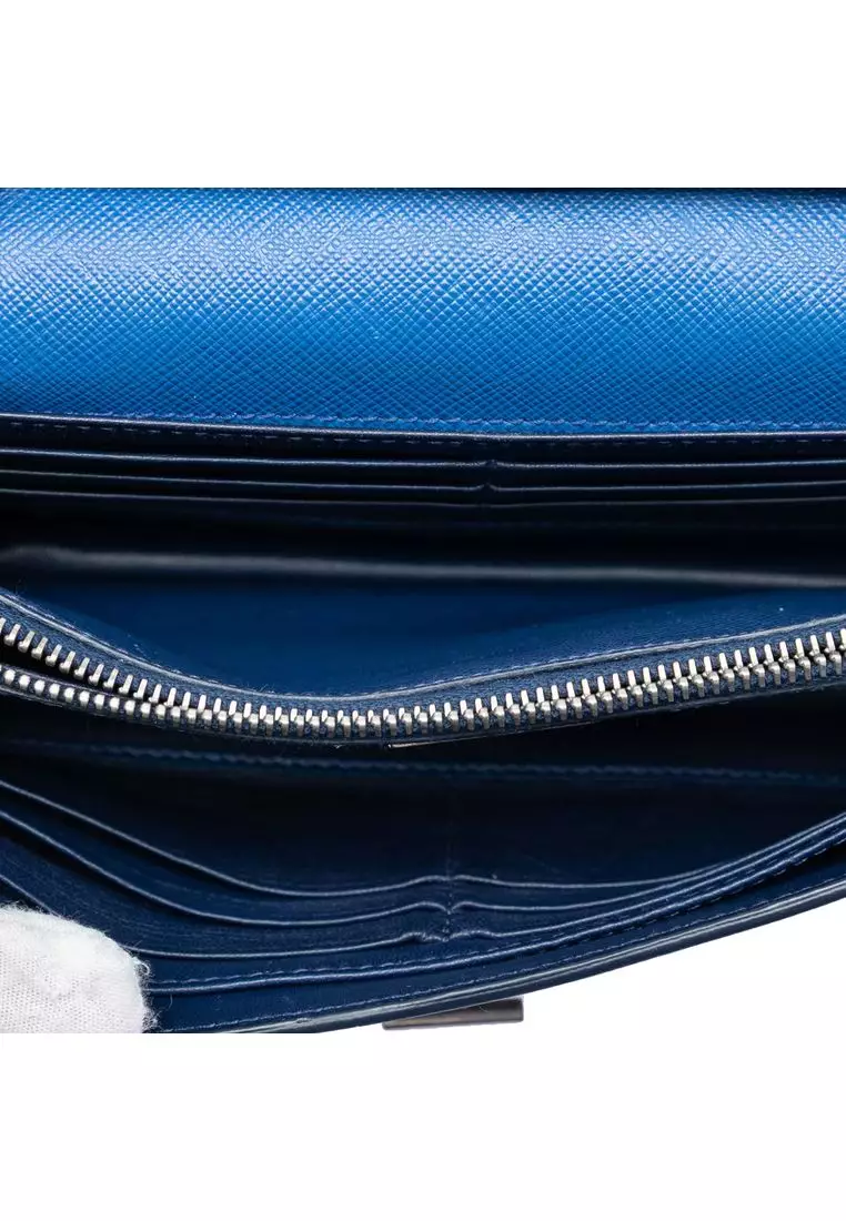 Pre-Loved Prada Saffiano Turn Lock Wallet On Strap