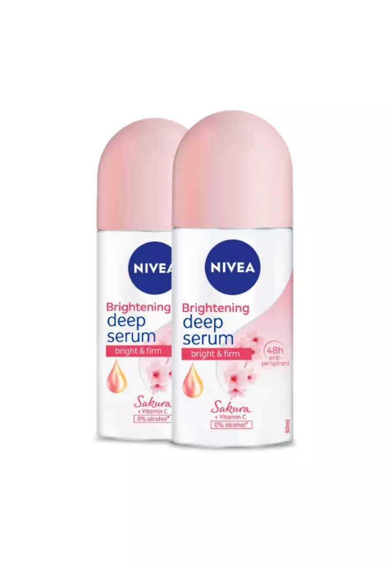 PACK OF 2 Deodorant Brightening Serum Sakura Anti-Perspirant Roll-on with Vitamin C, 50ml