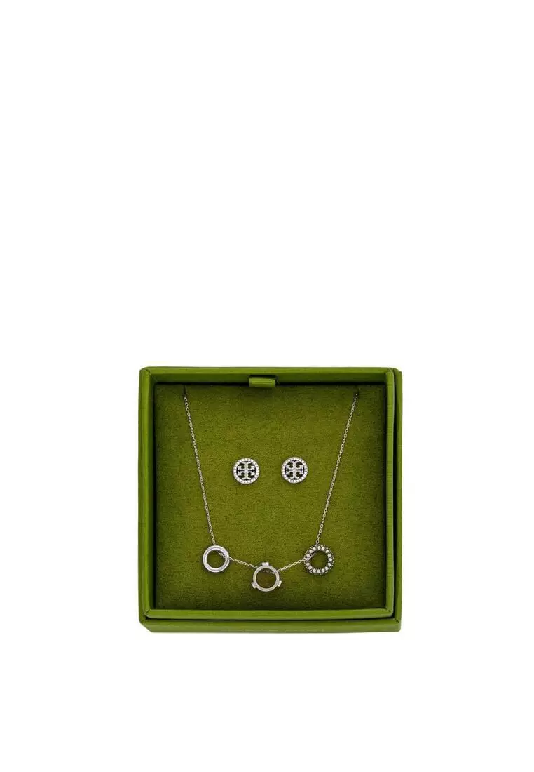 Icon Pave And Earring Set Necklace/stud Earrings