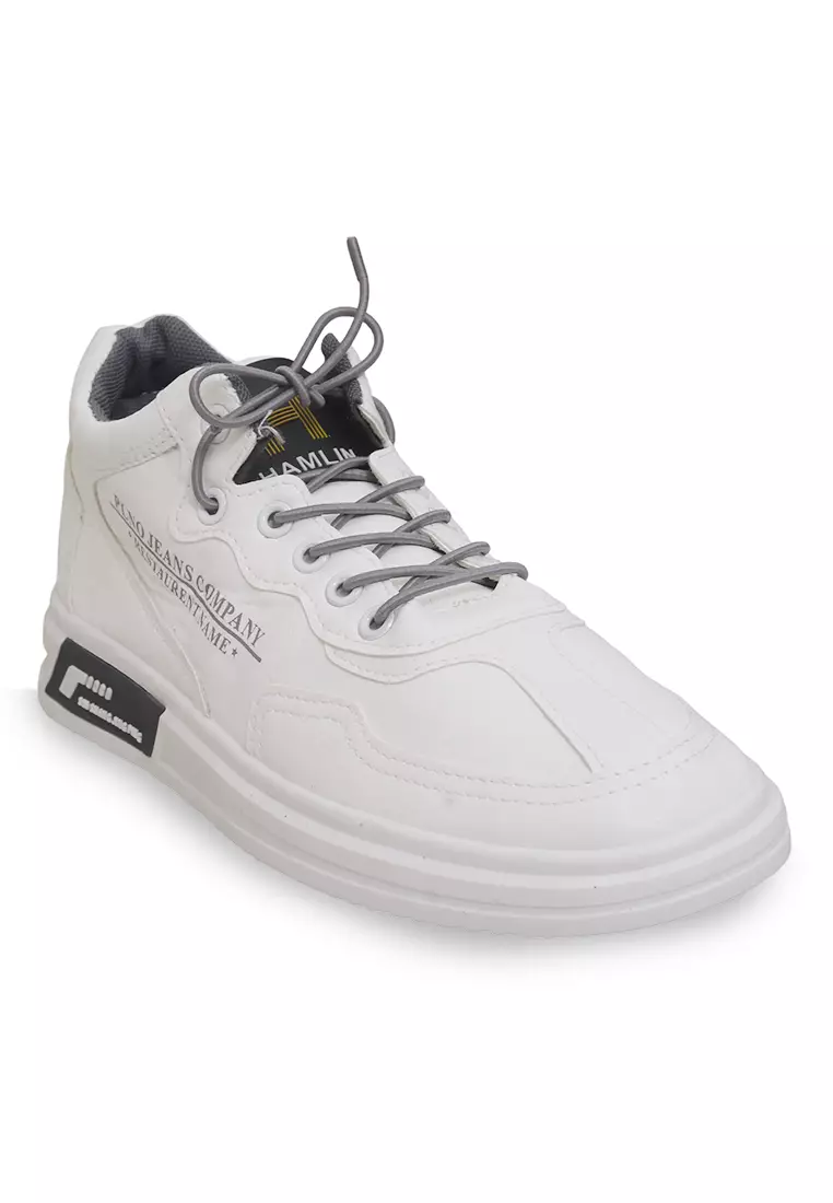 Anando Sepatu Sneakers Pria Desain Elegan Casual Shoes Ringan Material Leather ORIGINAL - White