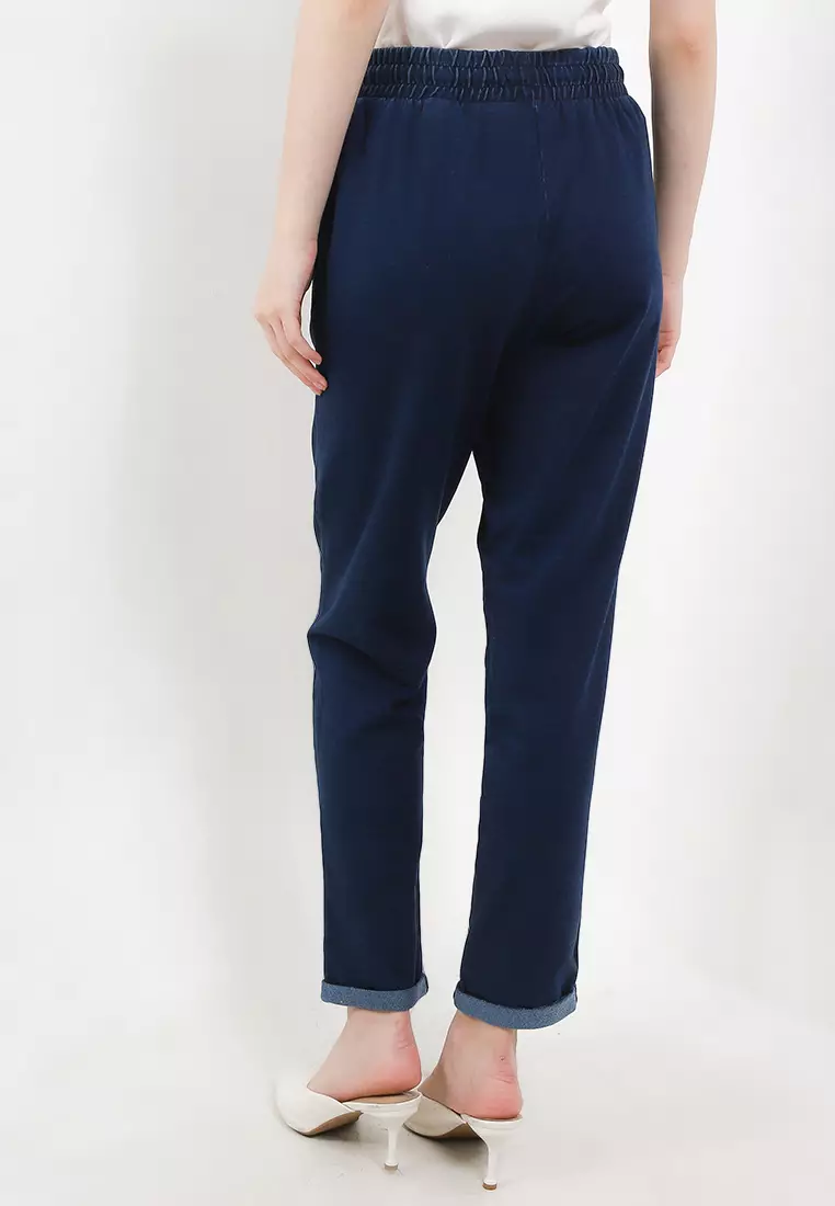 Jual Marks Spencer Jersey Denim Tapered Ankle Grazer Joggers