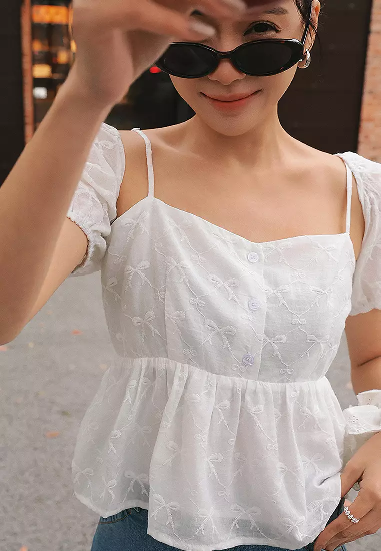 Removable Puff Sleeves Top