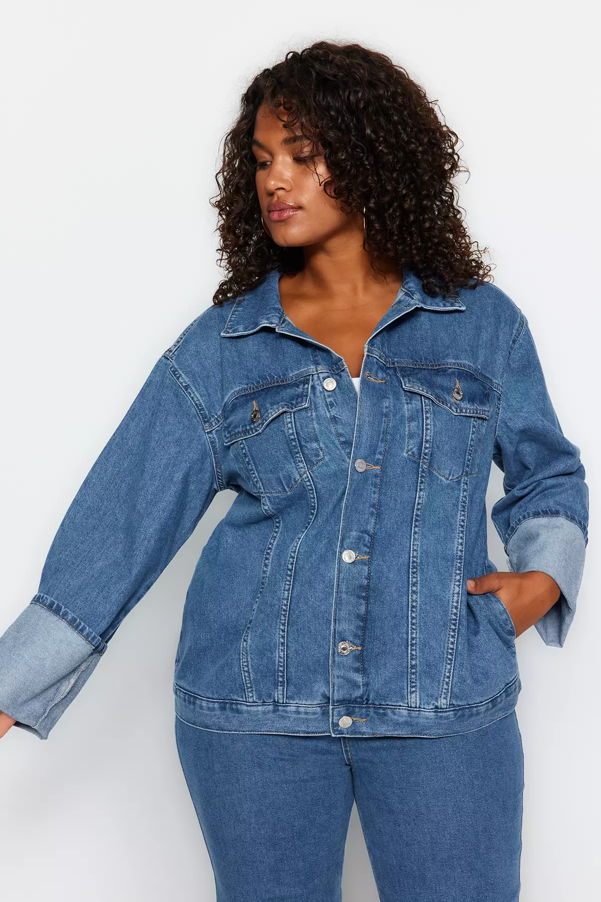 Women's plus size denim on sale vests