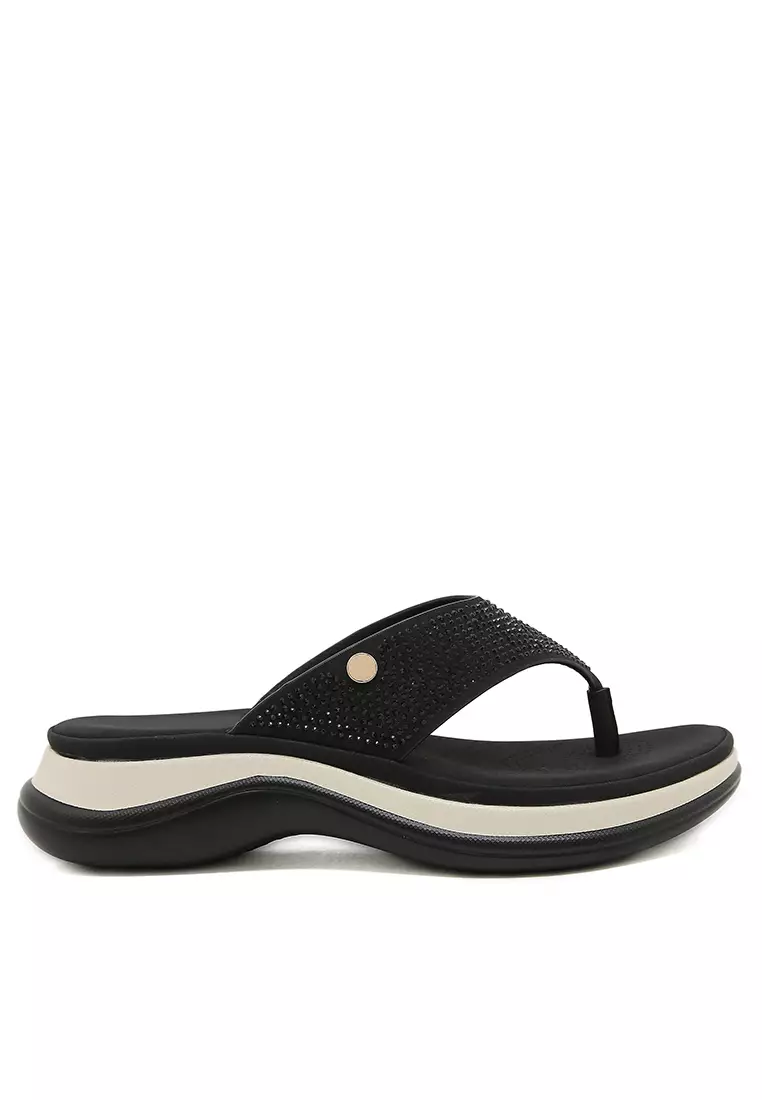 Discount on Twenty Eight Shoes  shoes - SKU: 4CM Rhinestone Strap Flip Flops ALM4003-1
