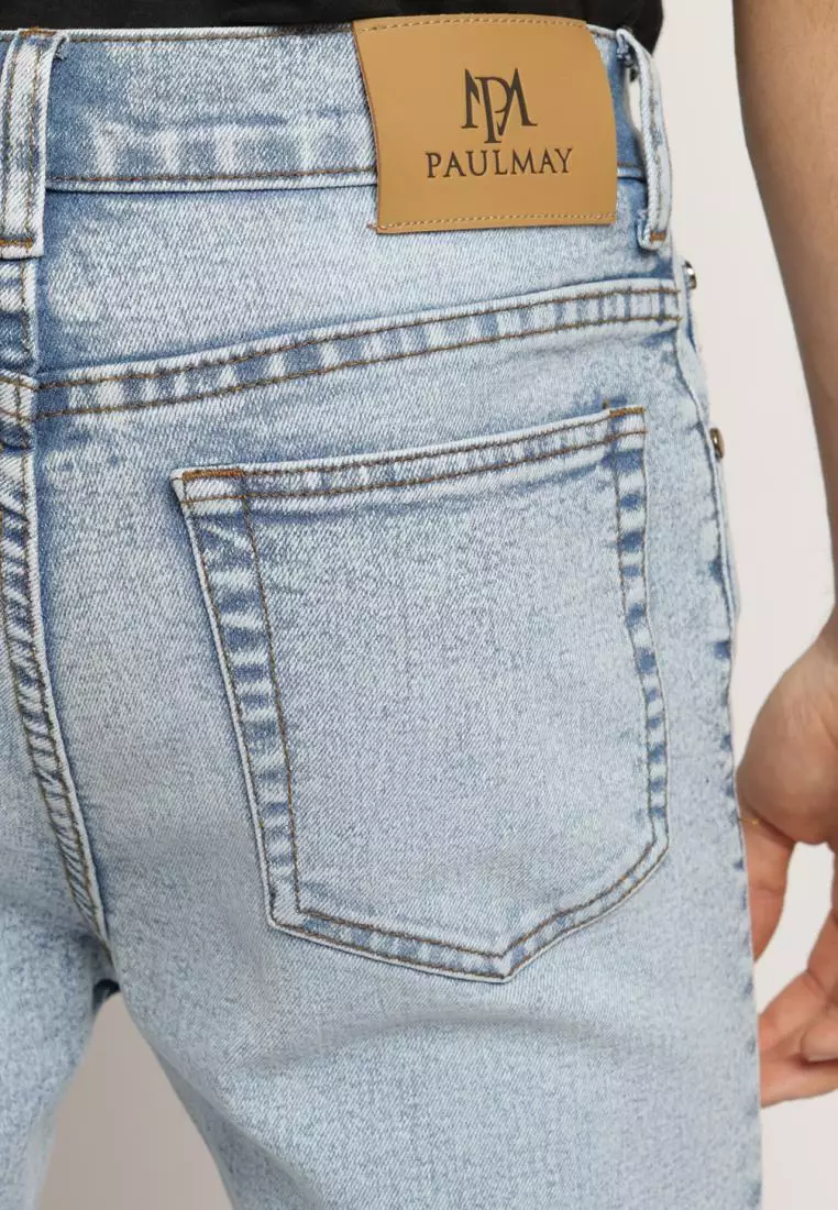 PAULMAY Celana Panjang Jeans Pria Slim Fit - Ice Blue