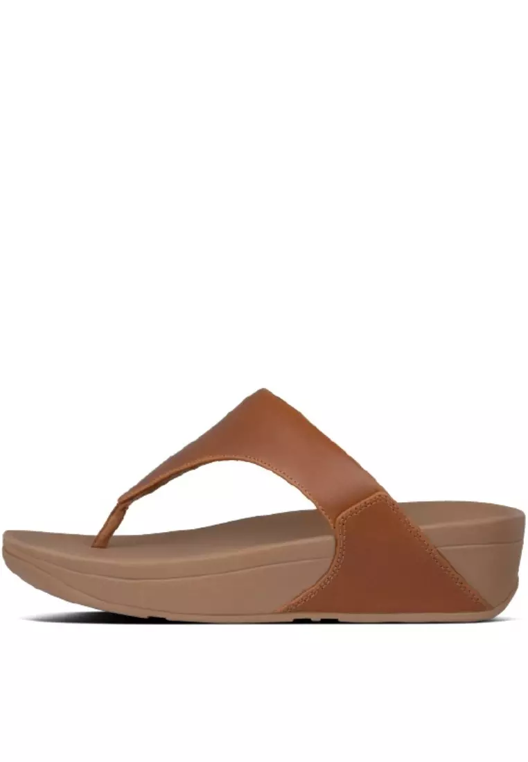 FitFlop LULU Women's Leather Toe-Post Sandals - Light Tan (I88-592)