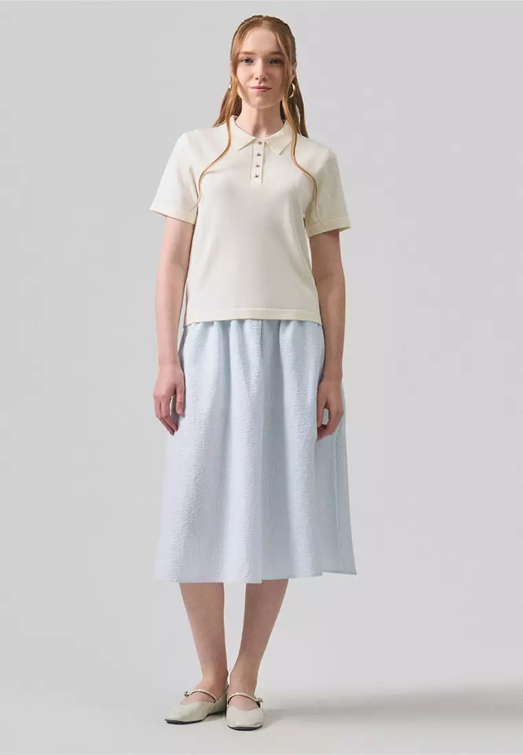 Flat Knit Polo With Shank Buttons​