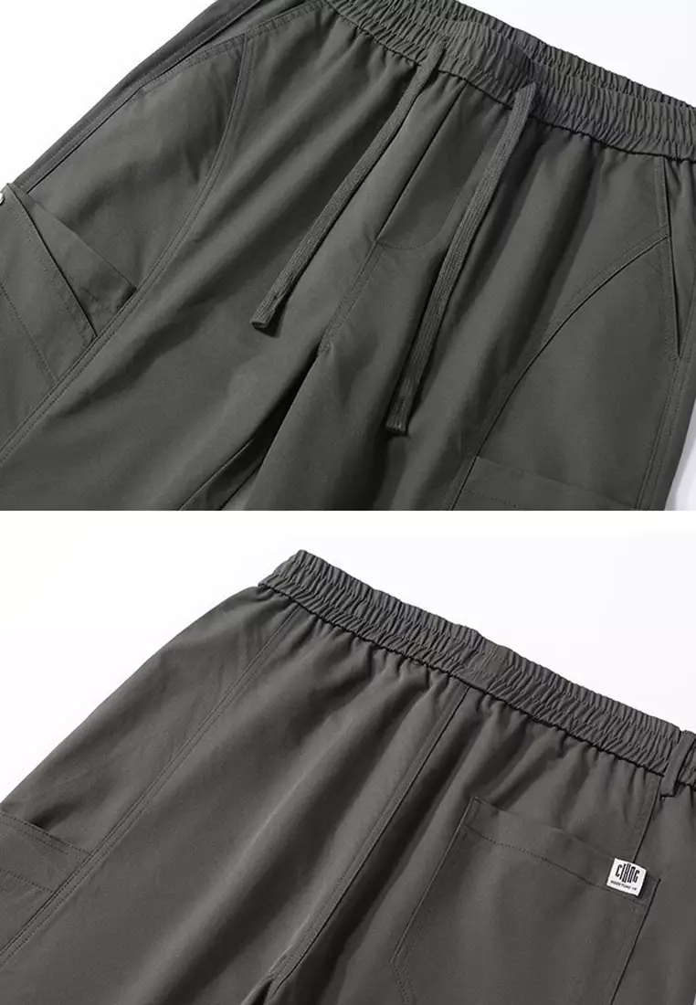 抽繩休閒寬腿褲