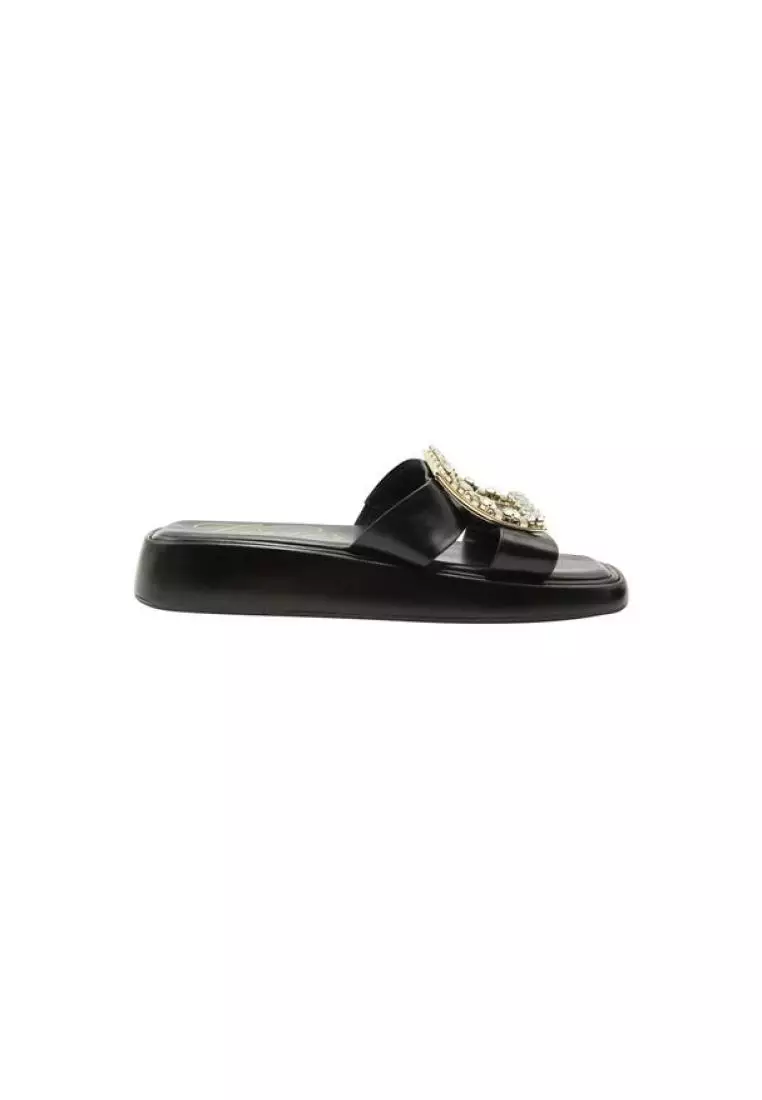 Buy Roger Vivier Pre Loved ROGER VIVIER Black Crystal Leather