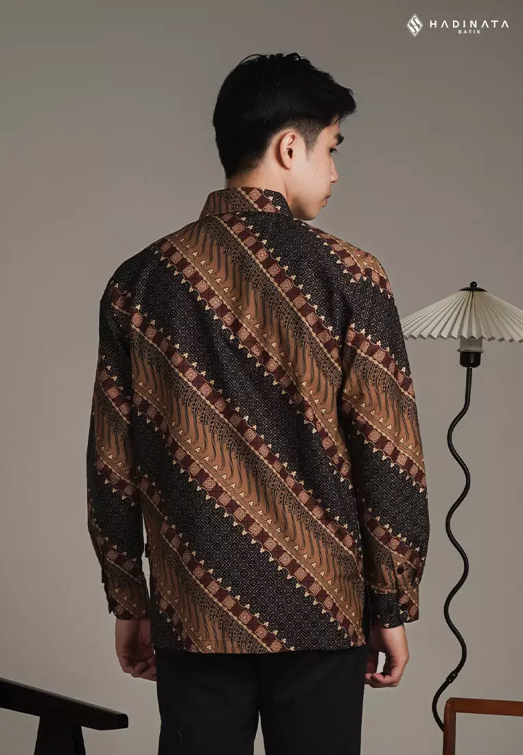 Hadinata Batik Premium Kemeja Batik Pria Lengan Panjang Superfine Furing Sarkara Sogan