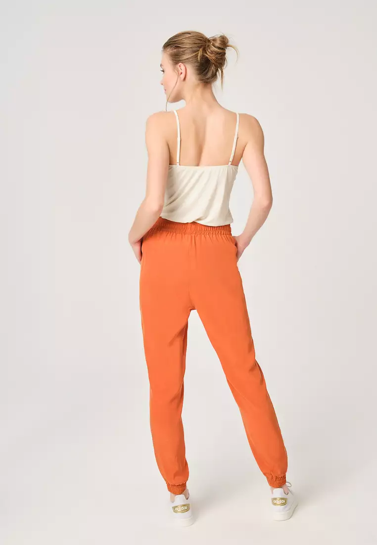 Terracotta, 7/8 Elastic Waist Trouser