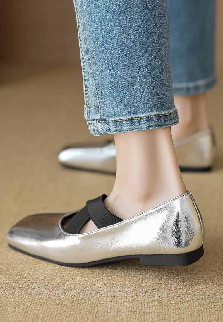 Cross Strap Square Toe Ballerinas WW8929-3