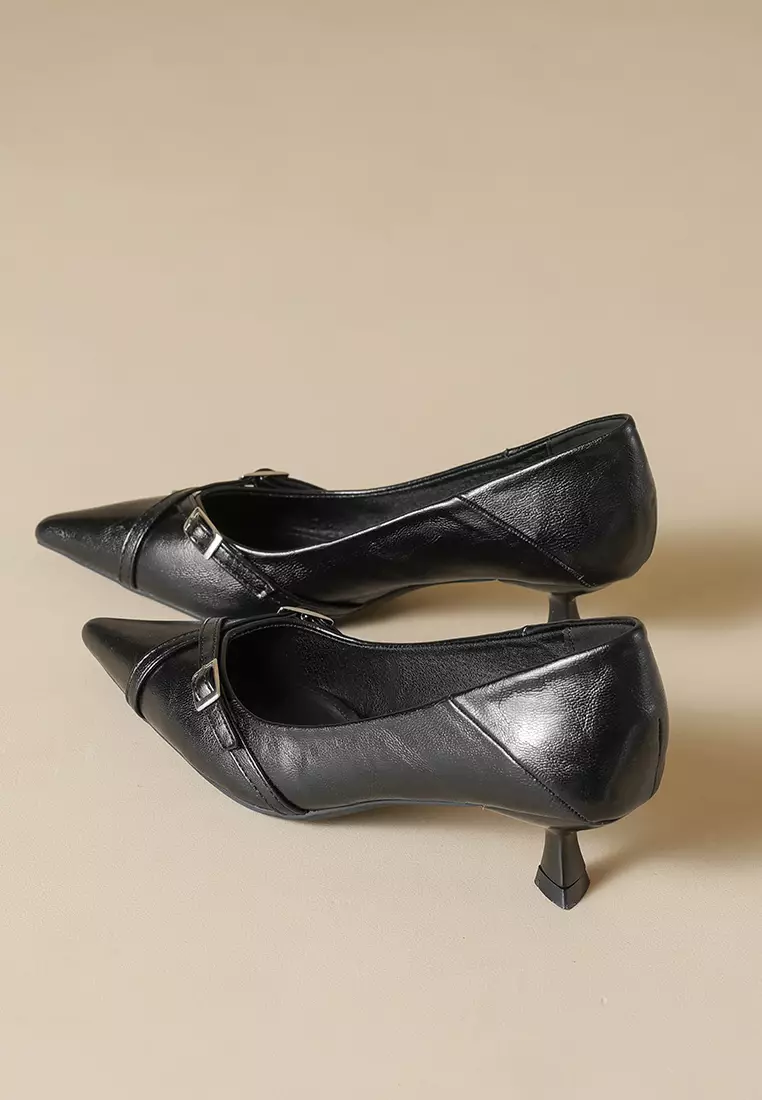 4.5CM Cross Strap Kitten Heel Pumps WW739-5