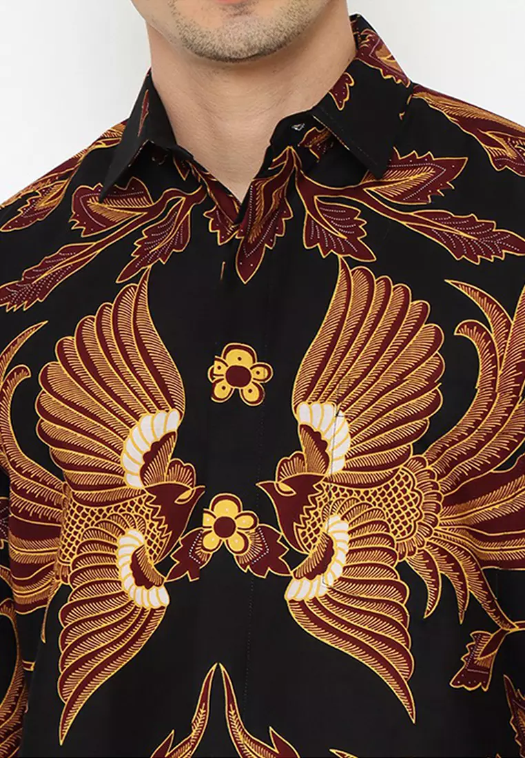 Aksa Aksa Batik Pria Kemeja Panjang Husein Hanna