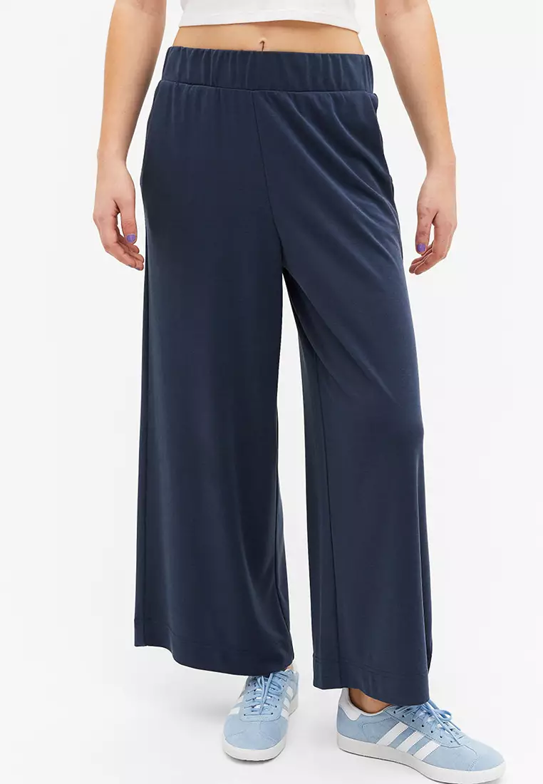 Buy Monki Wide Leg Super-Soft Trousers Online | ZALORA Malaysia