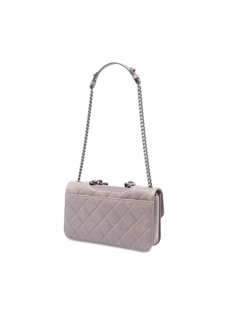 Pre-Loved Chanel Medium Quilted Aged Calfskin Perfect Edge Flap