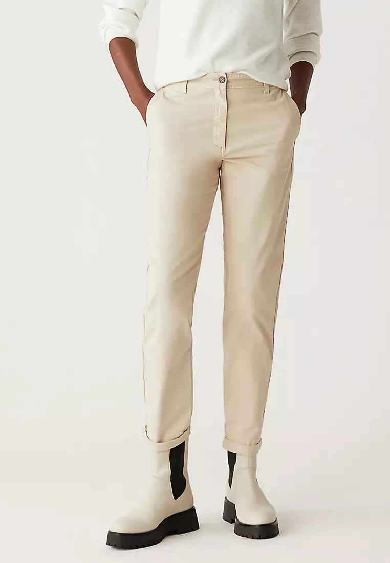 Cotton Rich Tea Dyed Slim Fit Chinos