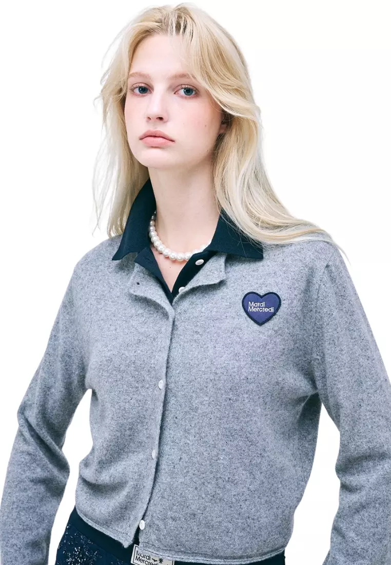 Jual MARDI MERCREDI Raccoon Blended Cropped Cardigan Heart
