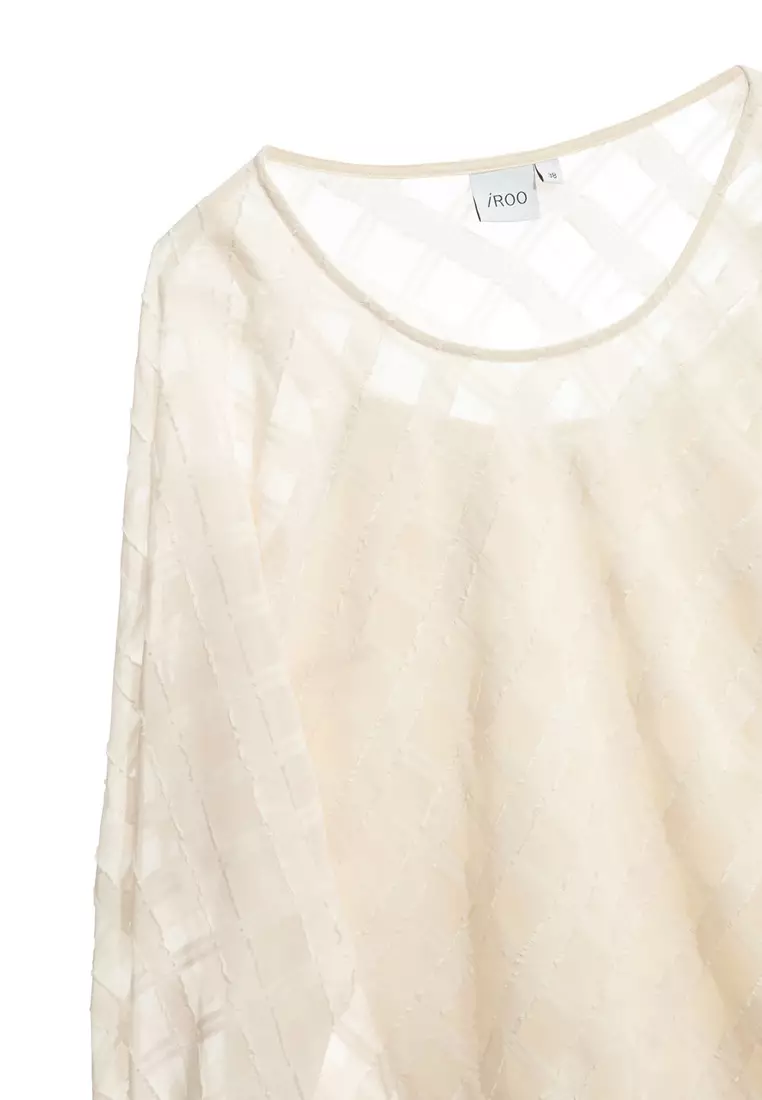 Textured Chiffon Long Sleeve Top
