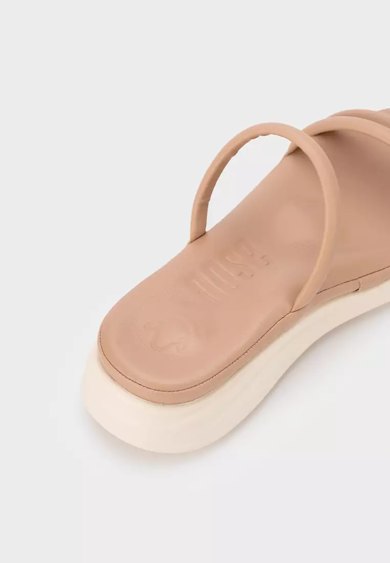 CHUNKY SPORTY STRAP PADDED PLATFORM SLIDE