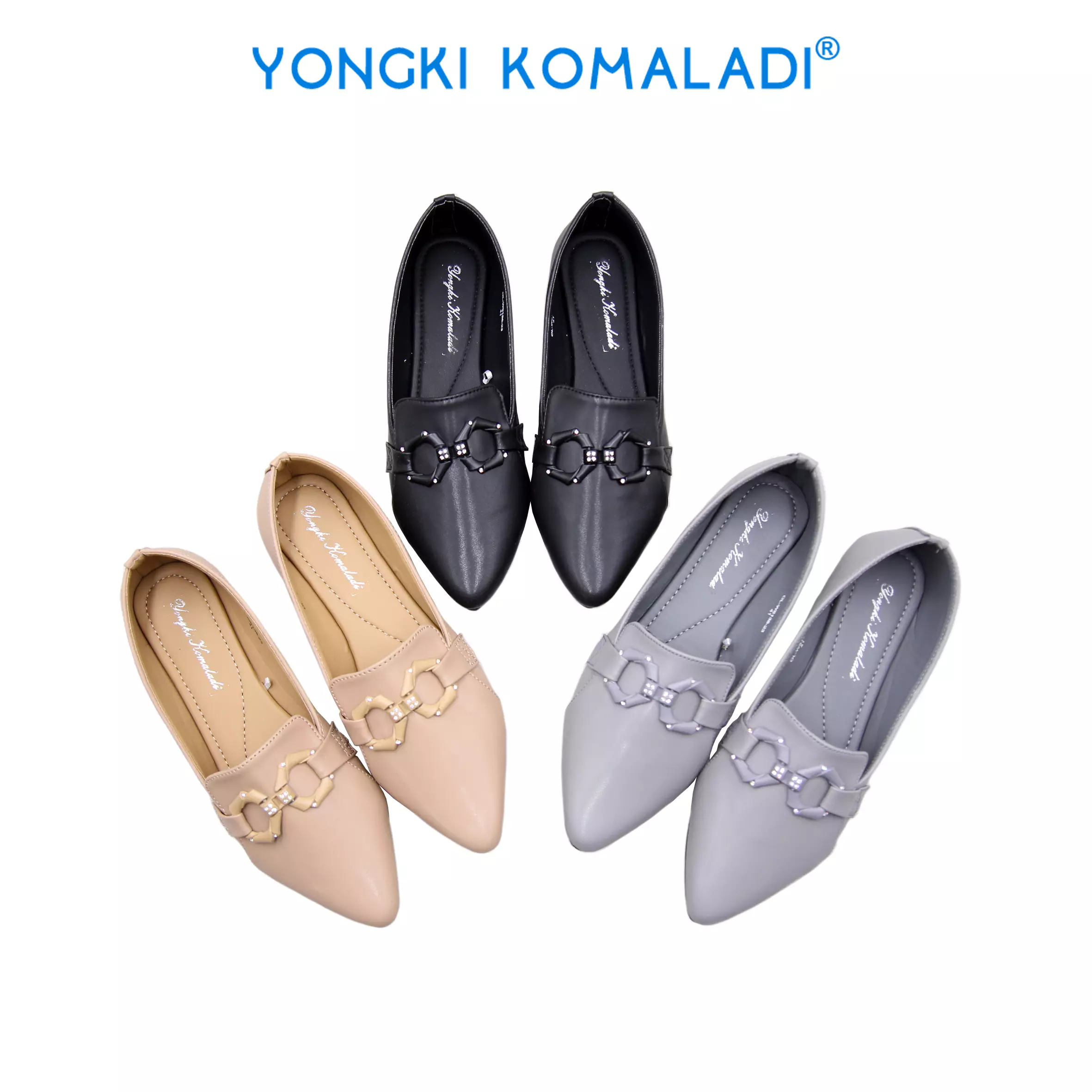 [ ORIGINAL ] YONGKI KOMALADI FLATSHOES OL-W8136-23 COKLAT MUDA