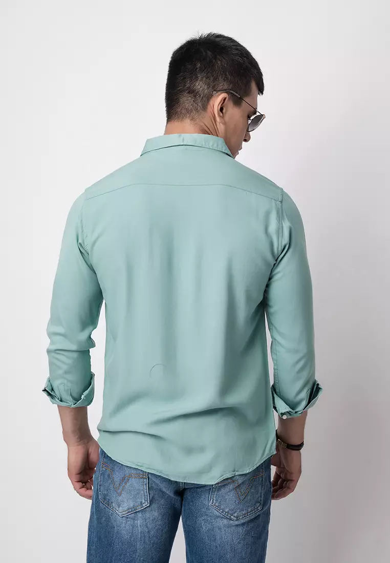 Viscose Viking Blue Casual Shirt