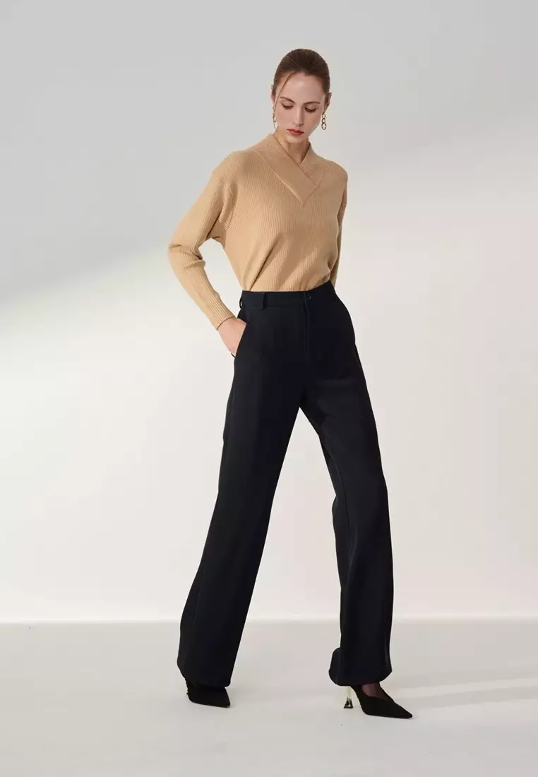Dark Blue Bell-bottom Trousers