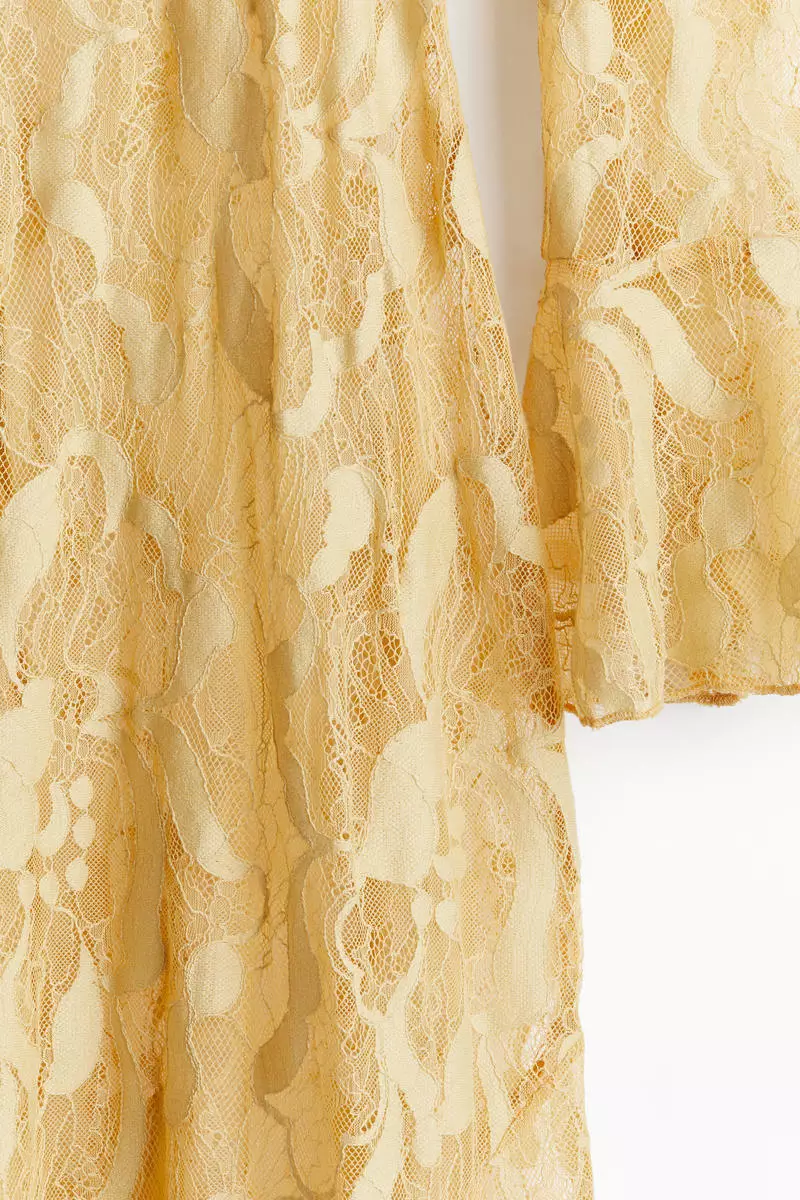 Turtleneck lace maxi dress