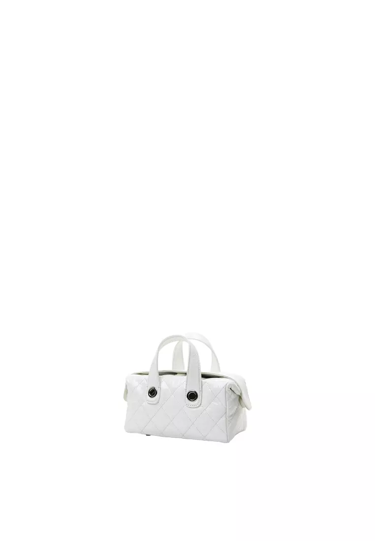 Chain Top Handle Tool Box Bag - Distressed White
